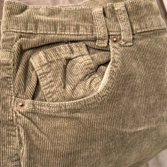 Free People Green Corduroy Wide Leg Pants - Picture 6 of 7